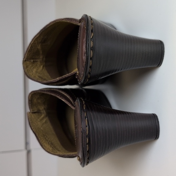Born Women's Leather Brown Mule Clogs Size 8 Slip-On Wedge Heel NWOB - Picture 4 of 8